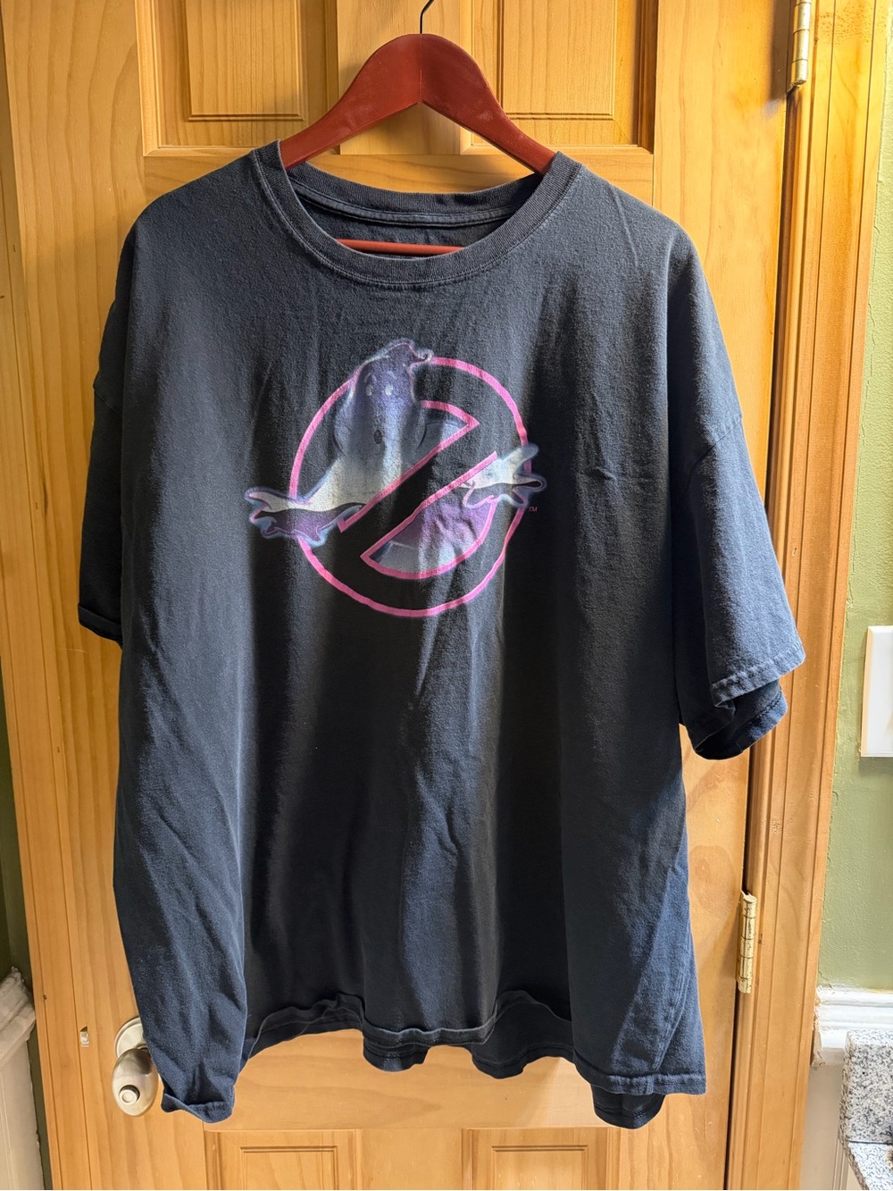 Black Short Sleeve Graphic Tee with Pink Logo